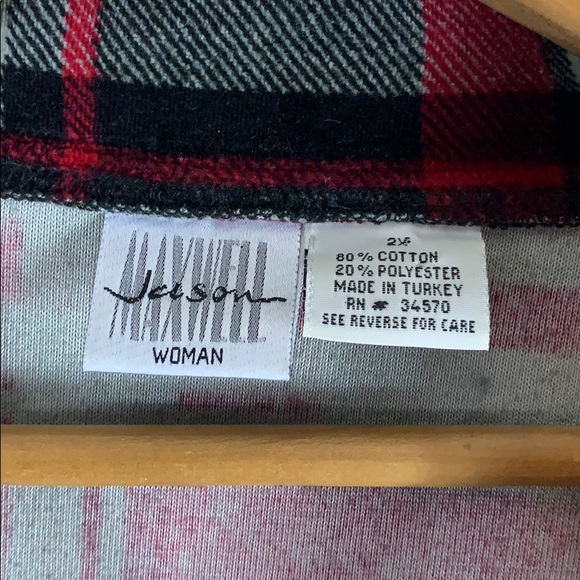 Jason Maxwell Red Plaid Button Up Woman’s Size XXL - Picture 3 of 5